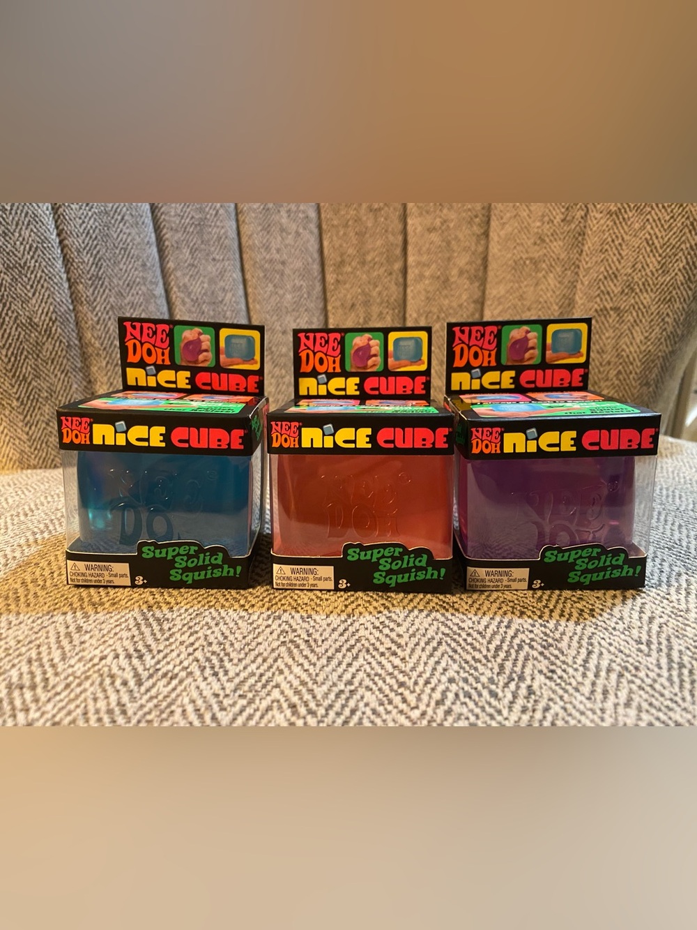 3 authentic NeeDoh ice cubes